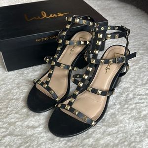 Black studs heels